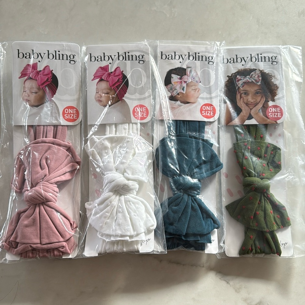 Baby Bling Lot of 4 Baby Headband Bows